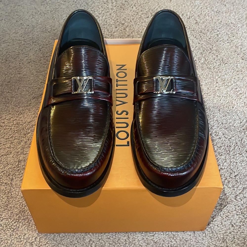 Louis Vuitton Burgundy Men’s Dress Shoes  authentic